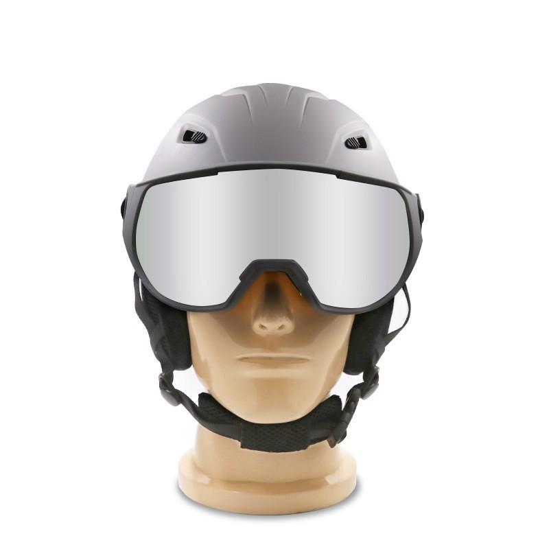 Integrated Ski Helmet With Removable Goggles TPU Outdoor Winter Sports Protection Headgear Adults