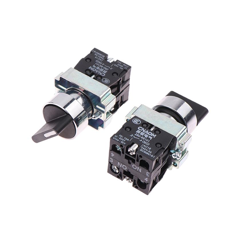 1 Piece 22mm 2NO/1NO1NC 2/3 Position XB2-BD25 BD35 BD45 BD53 Self Locking / Self Resetting Selector Knob Switch