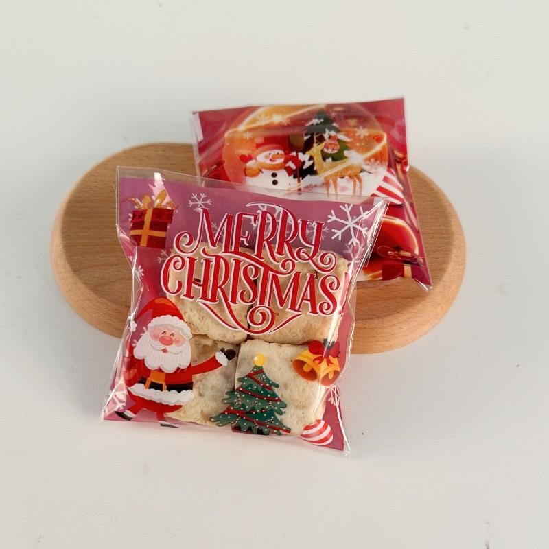 Christmas, Santa Claus, Christmas Tree, Snowflake Puff Pastry Packaging, Cookie and Croissant Bags, Self-adhesive, Candy, Party Gifts, Packaging Bags