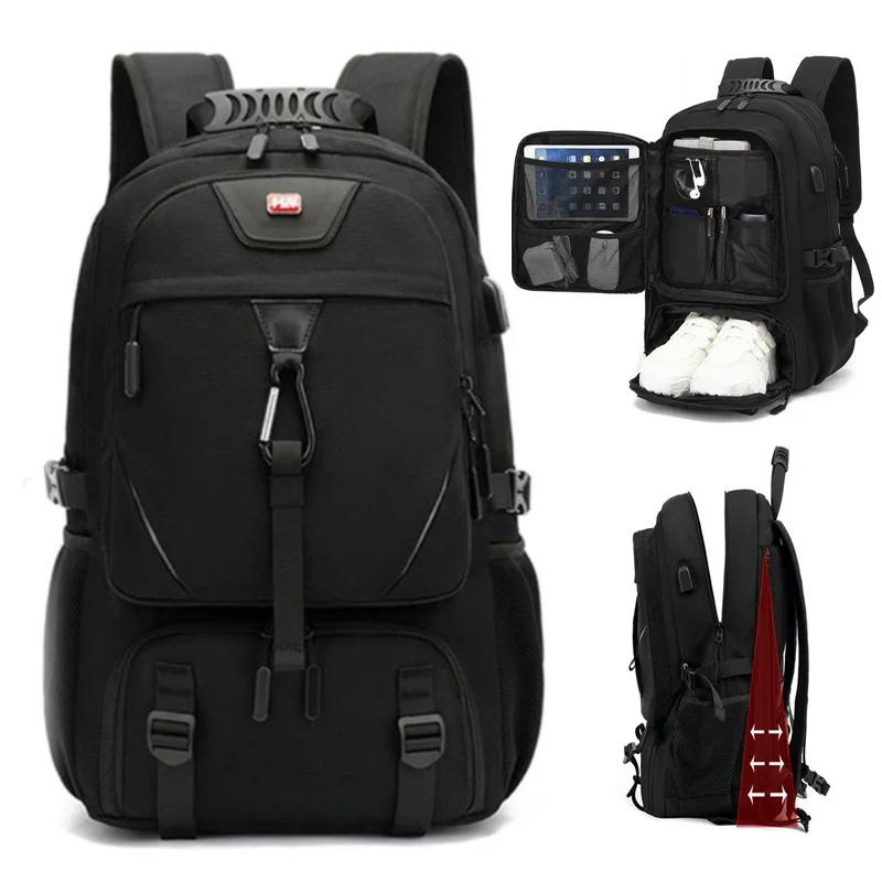 USB Şarj Portlu 50L 60L 80L Outdoor Sırt Çantası Geniş Kapasiteli Unisex Yürüyüş Trekking Kamp Sırt Çantası
