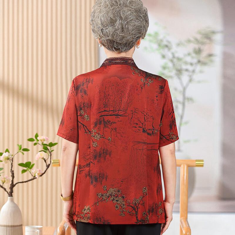 Yu Zhaolin Women's Floral Print Short Sleeve Summer Blouse