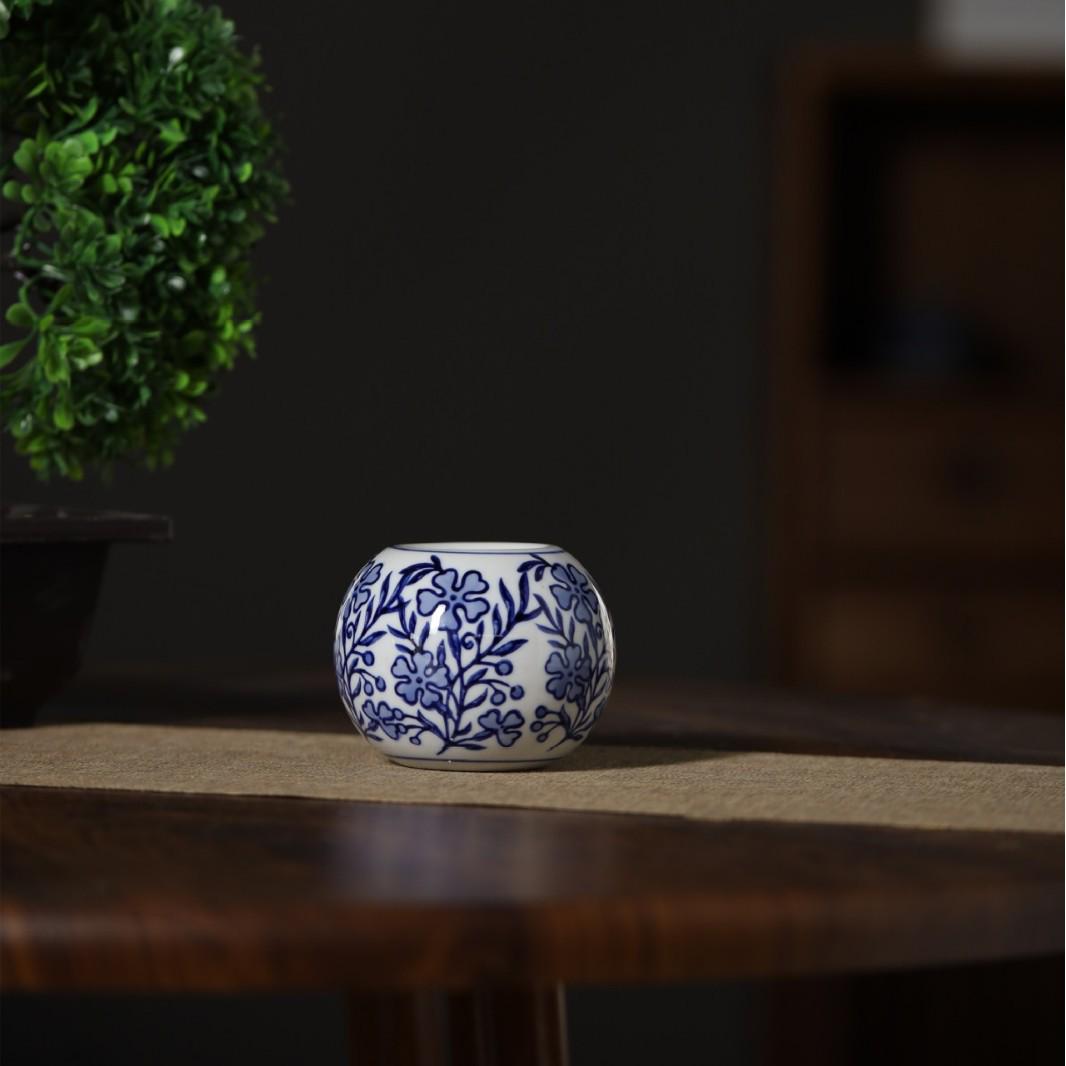 Chinese Style Porcelain Candle Holder in Blue and White - Wedding and Home Decoration
