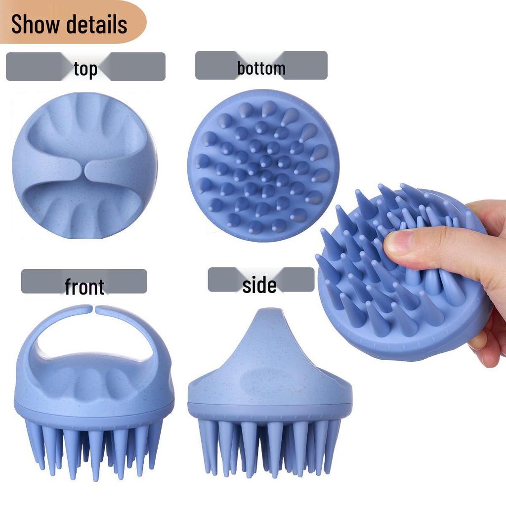 Wheat Straw Handle Shampoo & Scalp Massager Brush with Short/Long Teeth