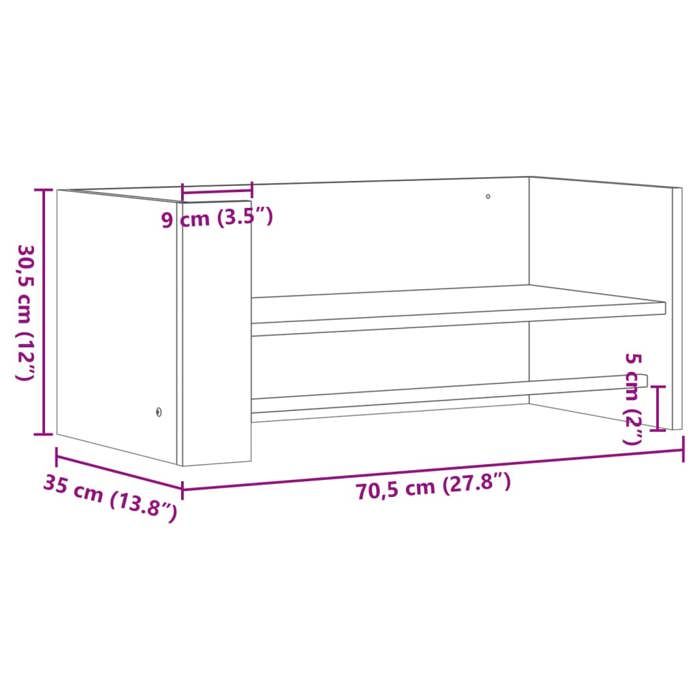 VidaXL Wall Shelf Black 70.5x35x30.5 Cm Engineered Wood, Cube Wall Shelf, Cube Organizer, Floating Shelf, 848452