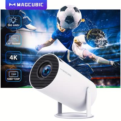 Projector HY300 PRO 4K Android 11 260ANSI European Standard Plug, Allwinner H713 Wireless 5.0 Home Theater Projector