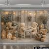 2D Vintage Teddybär Teeparty Kulisse Babyparty Fotografie Hintergrund