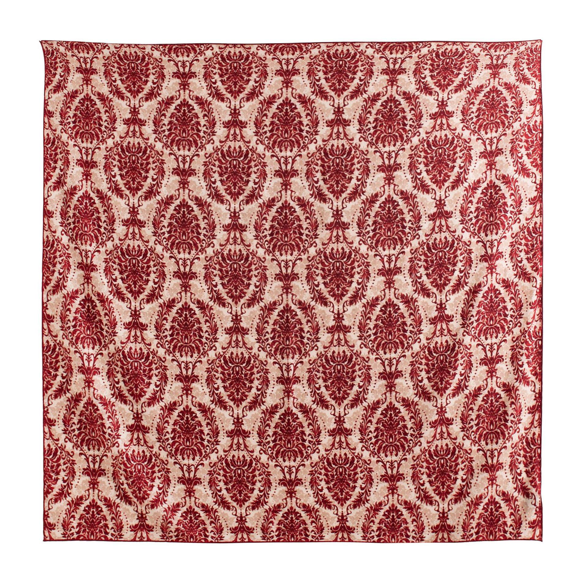 

Korean Red Paisley Silk Wool Scarf: Double-Sided, Handmade, Old Money Style for Women 105*105cm