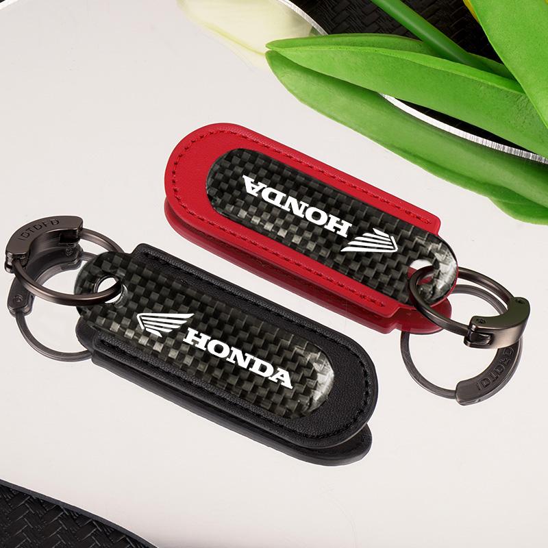 COJ1 For Honda Motorcycle Key Chain CRF1100 1000L CB650R CB500X HRC CT125 X-ADV Motorcycle Keychain Accessories Keyring Carbon Fiber