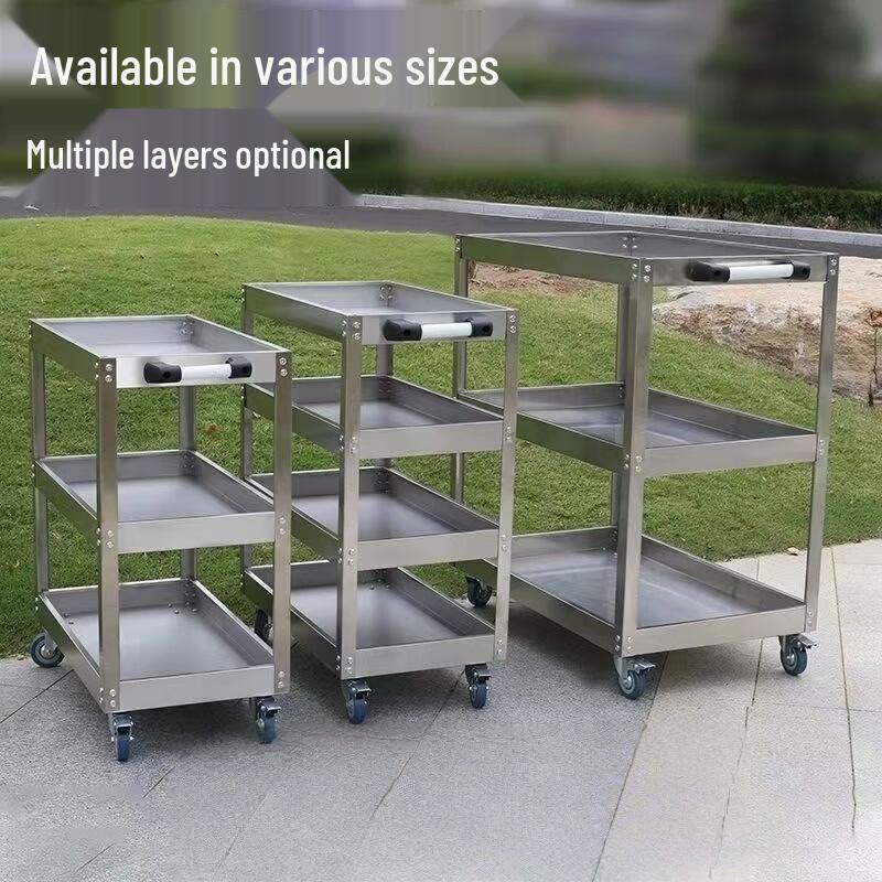 Miling 4-Tier Stainless Steel Mobile Tool Cart