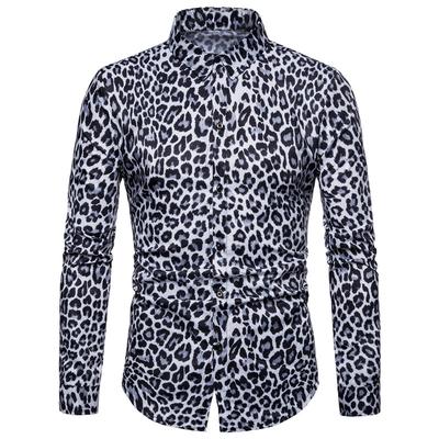 Spring Autumn European Style Men's Casual Leopard Print Long Sleeve Shirt Plus Size Shirt For Men Stylish Comfortable Fashionable Casual Wear