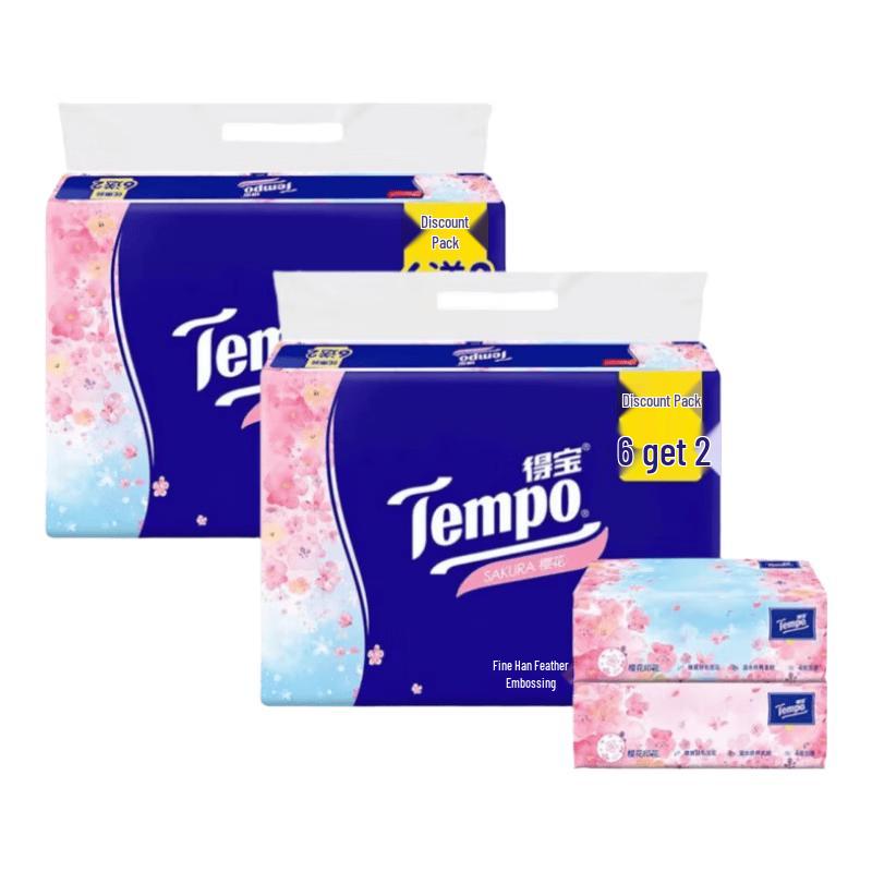 Tempo Cherry Blossom 4-Ply Facial Tissues