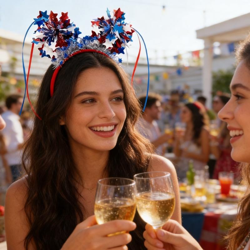 Patriotic Headband For Independence Day With Stripes Design Comfortable Plastic Hair Accessories For Adults Kids