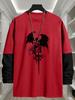 Mens Faux Layered Long Sleeve T Shirt, Casual Everyday Basic Tops, Classic Fit for Daily Errands Outdoor Stroll Commute Leisure Wear