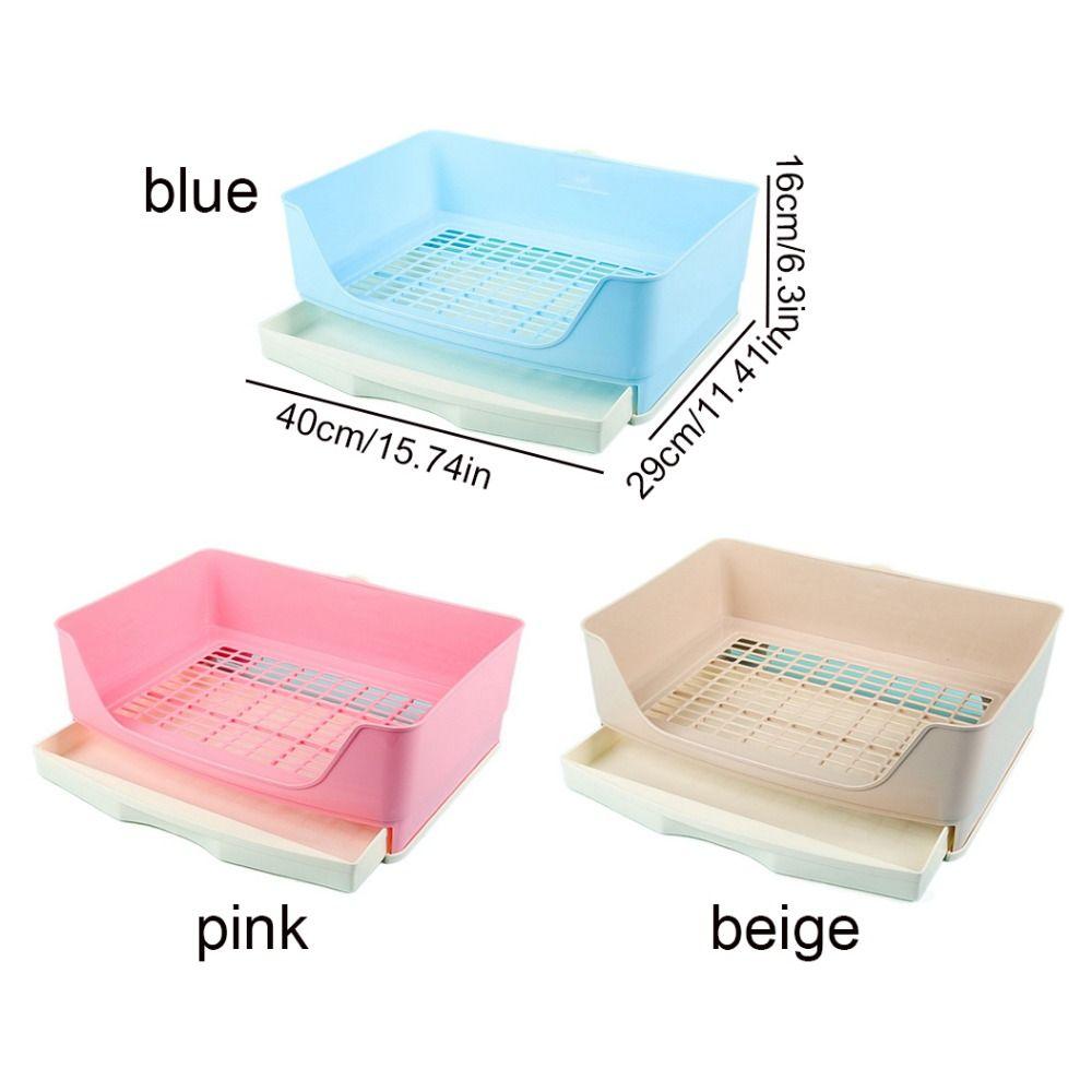 Large Space Rabbit Litter Box with Drawer Rectangular Removable Pet Toilet Training Pad Plastic Rabbit Corner Toilet Box