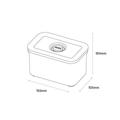 VAKUEN Premium Vakuumoppbevaringsbeholdere, Korte, Sett med 2, med Praktiske Ventillukninger, BPA-frie, 100% Lekkasjesikre, Holder Maten Fersk Opptil 5x Lenger T