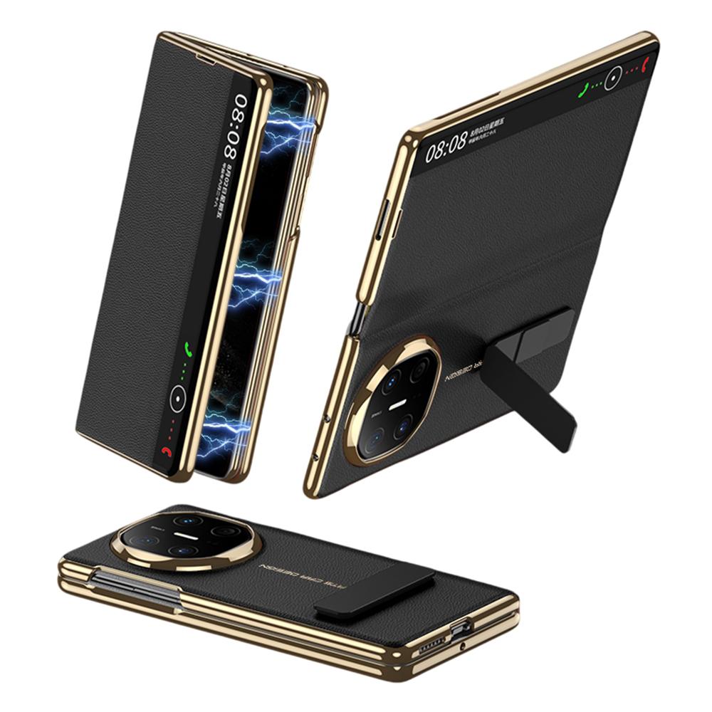 

GKK For Huawei Mate X6 Case Ultra Thin PU Leather+PC Folding Phone Cover with Kickstand Black