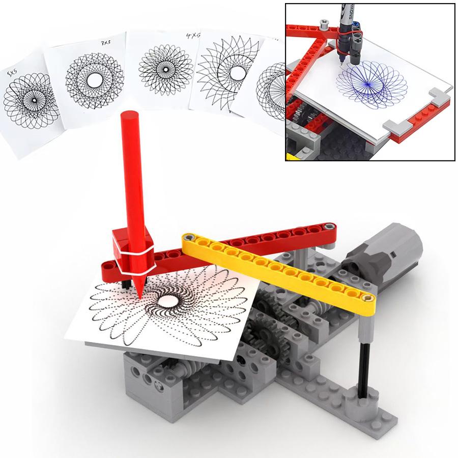 Electric Drawing Machine Model Building Blocks  Moc Plotter Bricks Drawings Technical Puzzle Toys For Children