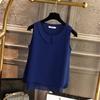 Nuovo Stile Estivo Camicia in Chiffon con Collo Top Senza Maniche Ampio Gilet da Donna