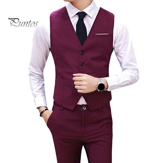 

Мужской формальный жилет с v-образным вырезом без рукавов, приталенный деловой костюм, однотонный жилет для жениха, рабочая одежда M вино красного