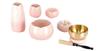 Kamakura Konatsu Ceramic Yawaragi Sakura 5-Piece Set (3.0 Inches, Medium) with Bell Stand and Bell Stick (Leave It To Us)