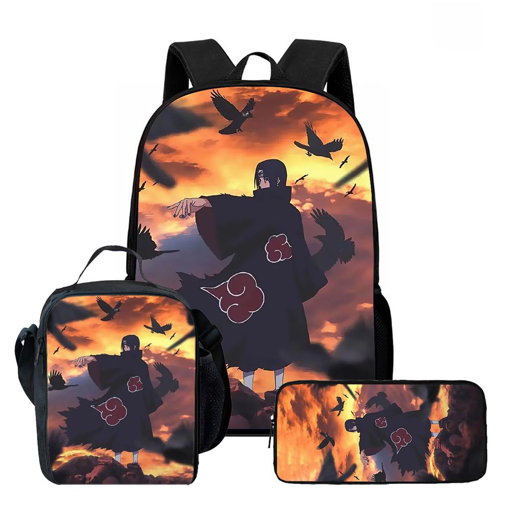 NARUTO Children School Daily Pack, 16 Inch Lightweight Animated Pupil Carrier, Dual Zip Pockets Durable For Boys Girls Age 4-10