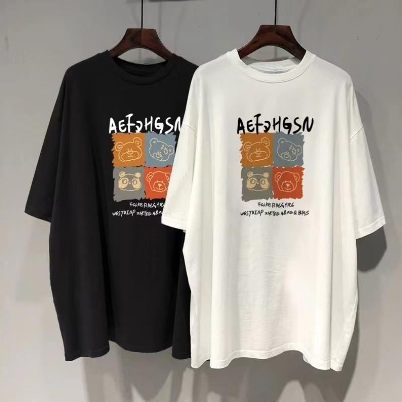 Nové Módní Roztomilé Tričko s Medvědí Hlavou pro Páry Bavlněné Volné Ležérní Pohodlné