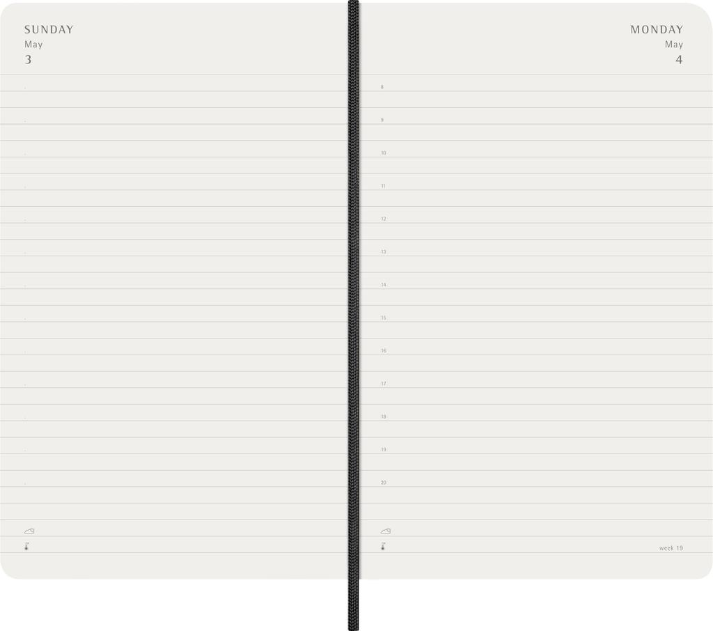 Moleskine 2026 Daily January Large Size x Soft DSB12DC3Y26 Planner, 12-Month Diary, Start, (13cm 21cm), Cover, Black,