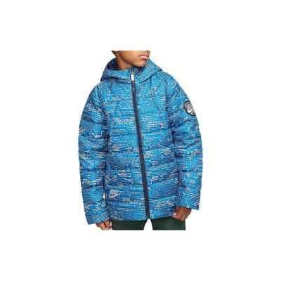 Daunenjacke mit Logoprint und Kapuze mit Reißverschluss für Winter Kinderjacken Blau HA5143-495