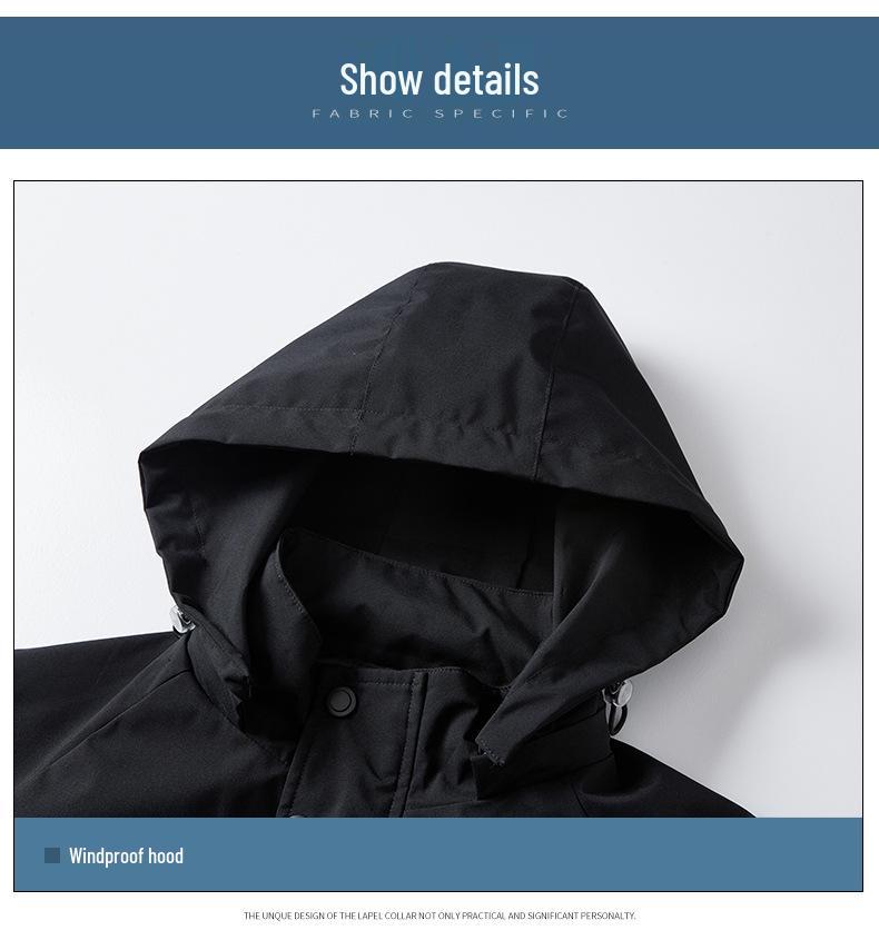 Men's Plus Size Windproof Waterproof Jacket - Lightweight, Versatile Long Sleeve for Spring and Autumn.