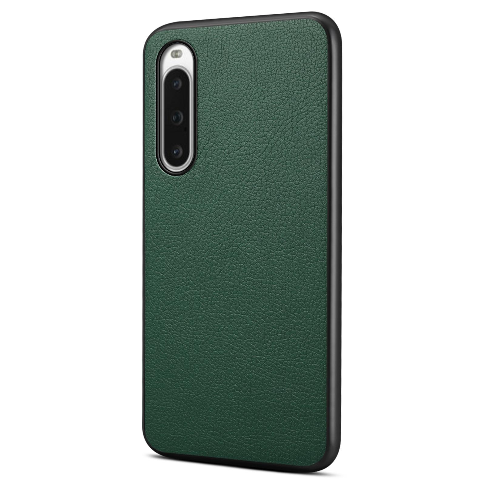 

For Sony Xperia 10 V Case Anti-Scratch PU+PC+TPU Hybrid Phone Cover Green