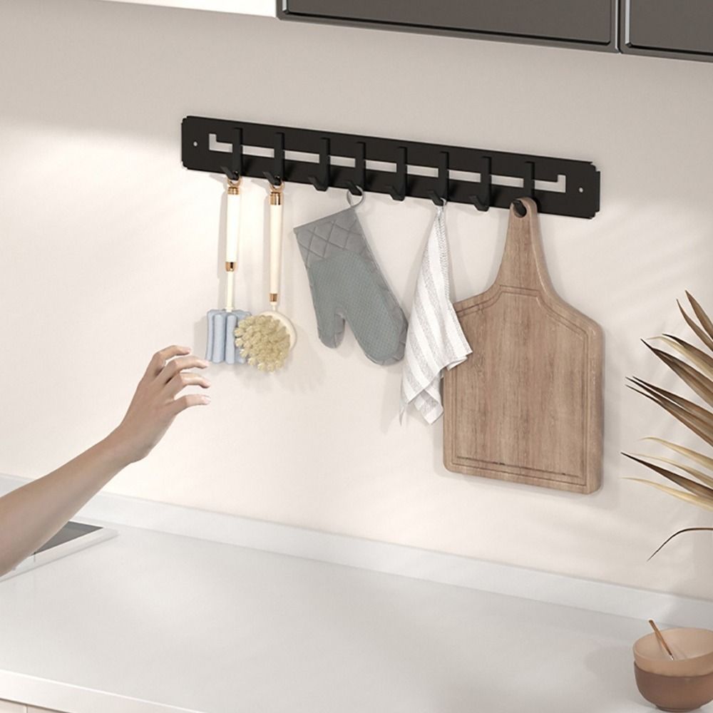 Carbon Steel Utensils Storage Row Hook Large Capacity Sundries Storage Hook  Entrance