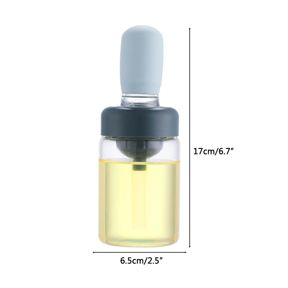 Oil Bottle with Silicone Brush Oil Dispenser Silicone Dropper Measuring Oil Container for Kitchen Cooking Frying Baking