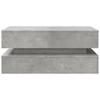  LED Coffee Table, Concrete Grey, 90x50x40 Cm