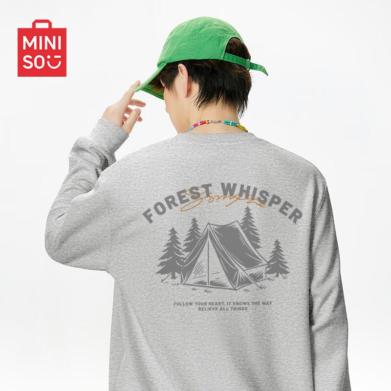 

MINISO Men s Casual Crewneck Pullover Sweatshirt XL