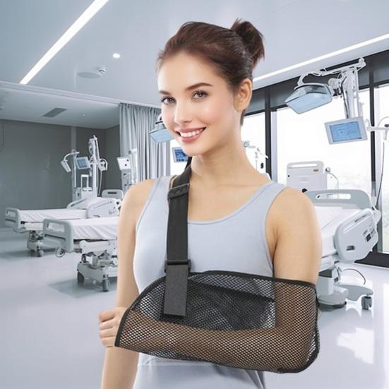 Yousheng Breathable Arm Sling for Shoulder & Elbow Support Adjustable Forearm Immobilizers with Mesh Universal Left Right Strap for Rotator Cuff