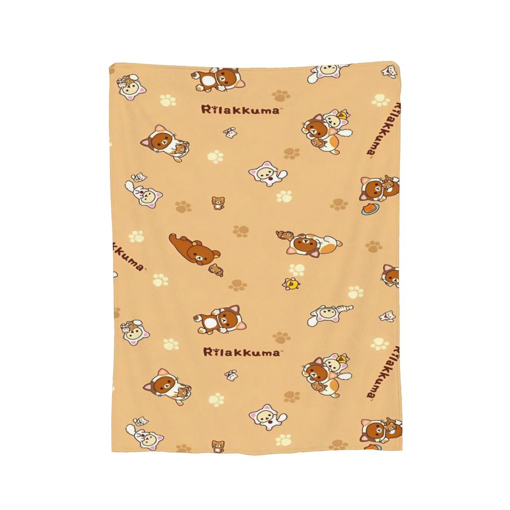 Rosa Süßer Bär Rilakkuma Decke Flauschige Tolle Atmungsaktive Überwurfdecken für Bett Sofa Winter,