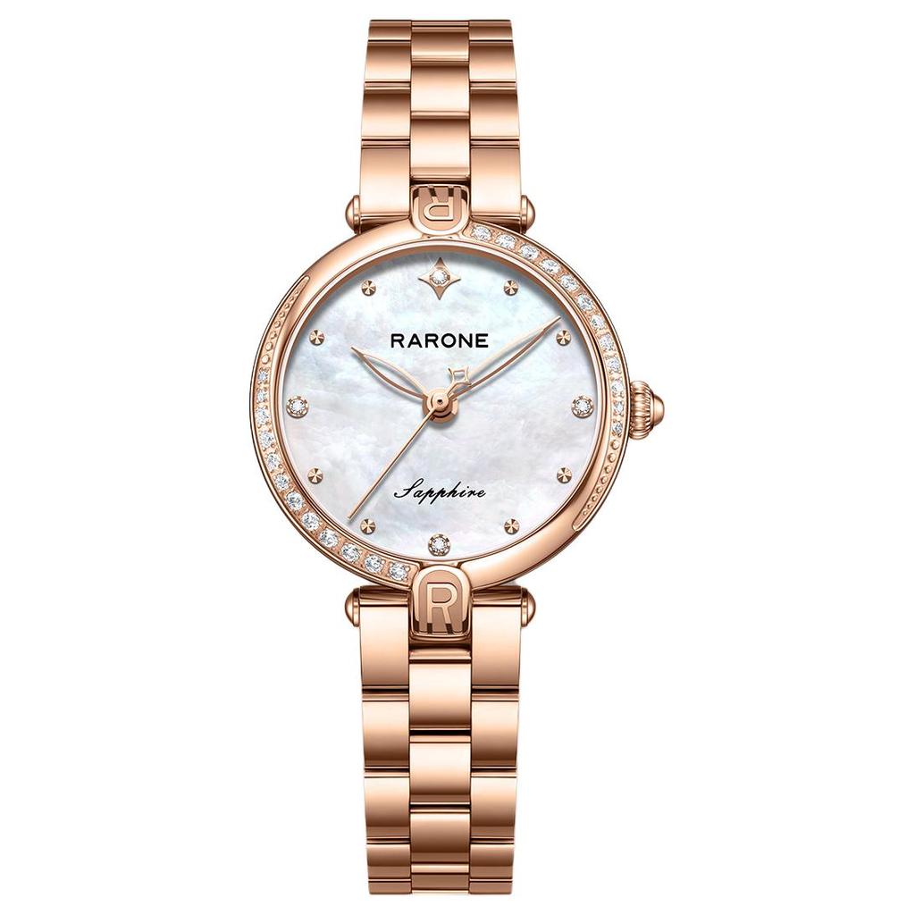 RARONE Quartz Movement Stainless Steel Watchband Watch Women's Watch Mother of Pearl Color Watch Dial 8601098050502