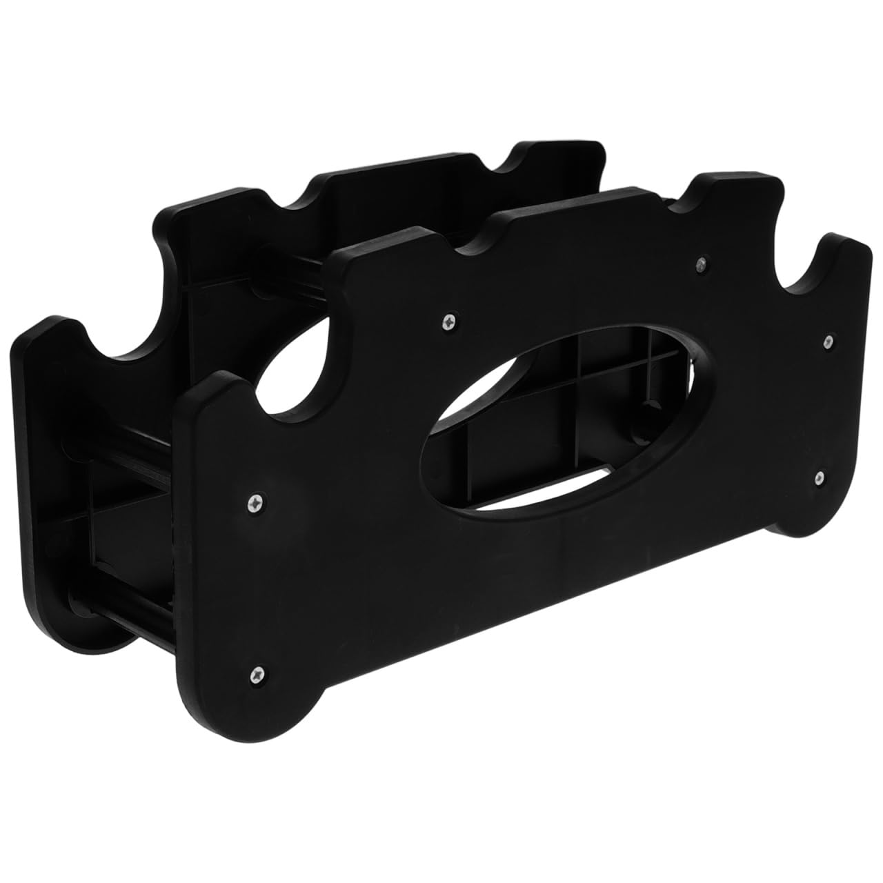 Kisangel Dumbbell Rack, Dumbbell Stand, Storage Holder, Holds 4 Dumbbells, Durable Plastic, Compact Design, Space-Saving, Home Use, Black, Approx. 5.5