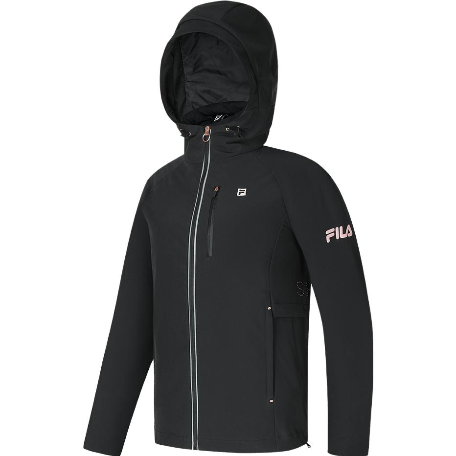 FILA Official 2023 Winter New Lightweight Quilted Down Jacket Two-Piece Set Women outerwear Deep-Black A11W341915F-BK