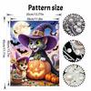 Halloween Pearl Painting Art Full Pearl Handmade Diy Home Decorations Cat Pumpkin Moon Bats