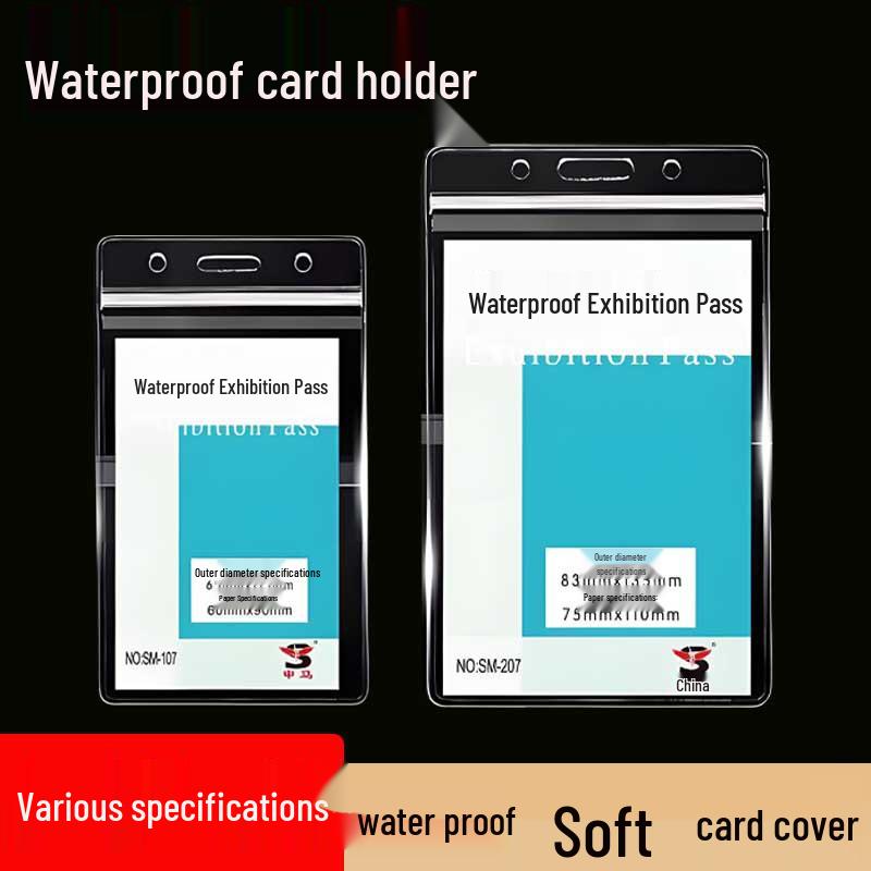 

Прозрачный водонепроницаемый держатель для бейджа с вертикальным и горизонтальным креплением Lanyard