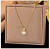 Trendy Gold Stainless Steel Faux Pearl Necklace Pendant, Minimalist Choker, Women's Party Jewelry for Dropshipping