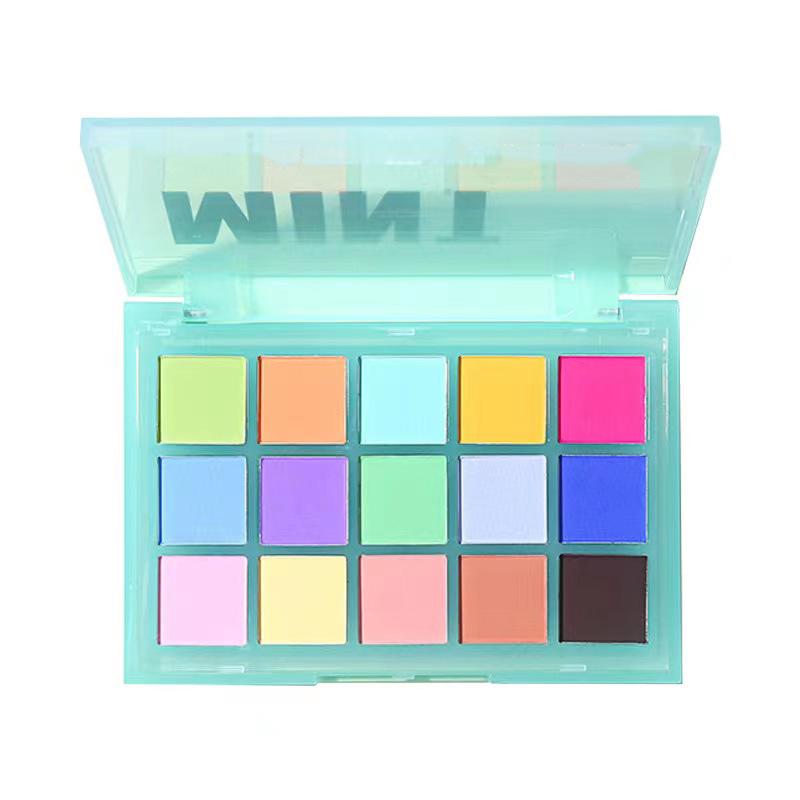Macaron 15-Color Eyeshadow Palette: Shimmer & Matte, Water-resistant, Smudge-proof Fine Powder