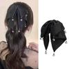Shine  Lace Fabric Bow Hairpin Shark Clips Hair Claws For Women  Temperament Hair Accessories