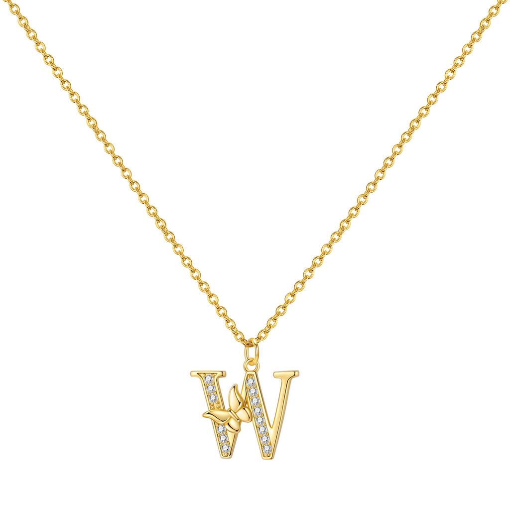 Orstarry 925 Silver Golden A-Z Lucky Letters Necklace Pendant Necklace for Women Birthday Gifts Fashion Fine Jewelry