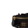 MIU MIU Metal Letter Logo Zipper Satin Mini Clutch Women Clutch Black 5IB504_2DOE_F0002