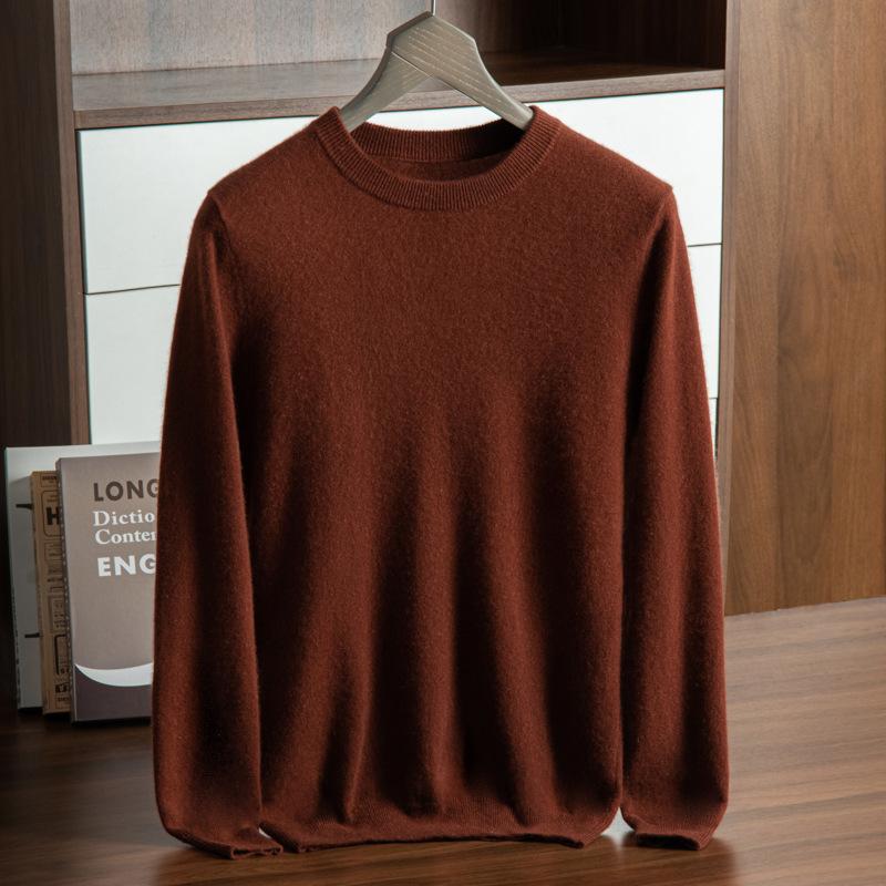 New cashmere sweater men's semi-turtleneck pure cashmere sweater men's loose bottoming cashmere knitted sweater
