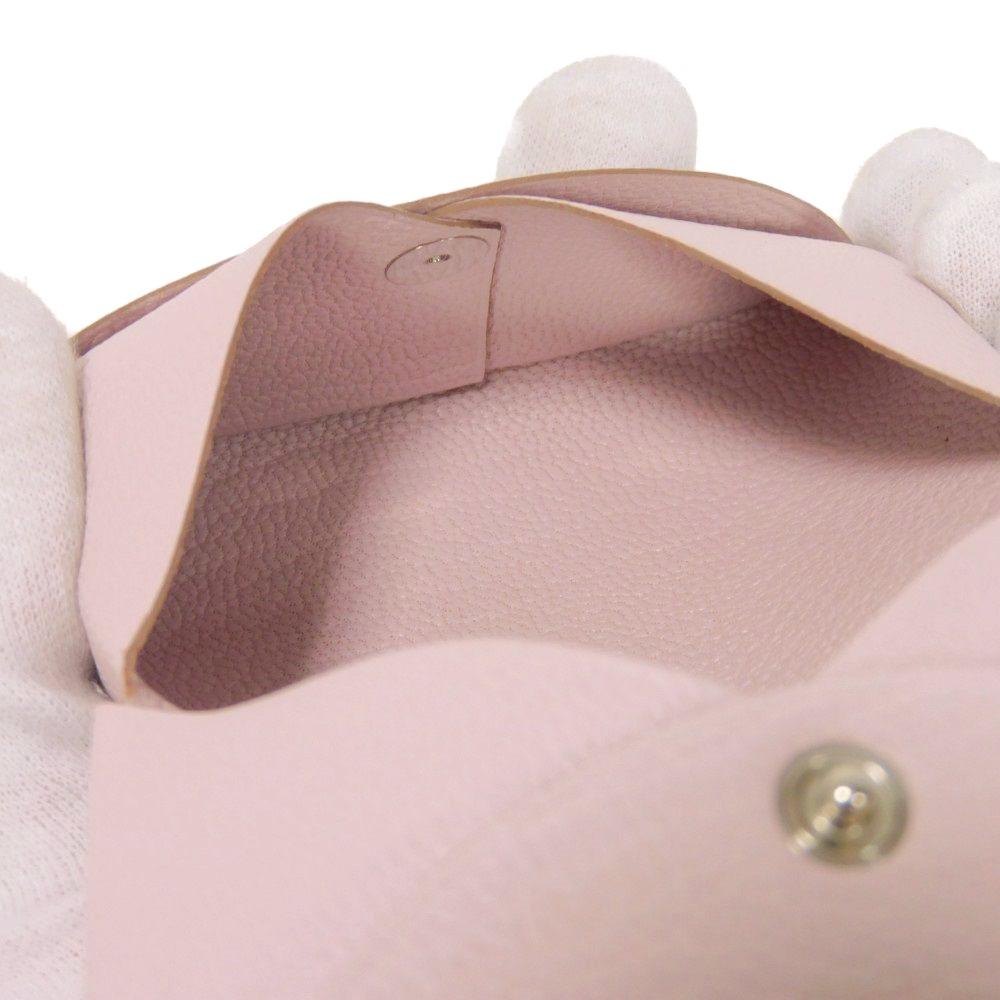 Used 9212 Calvi 7946 Chevre Mysore Goatskin Bag with Foil-stamped Logo, Pastel Light Pink, Excellent Condition 13808