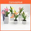 Lily Faux Flower Bonsai Tabletop Decor Interior Arrangement Photographic Prop