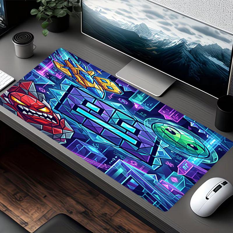 Geometry Dash Print Mouse Pad, for Keyboard Pad Laptop PC Mat for Office Home Use, Desk Decor, Perfect Birthday Gift for Gamers